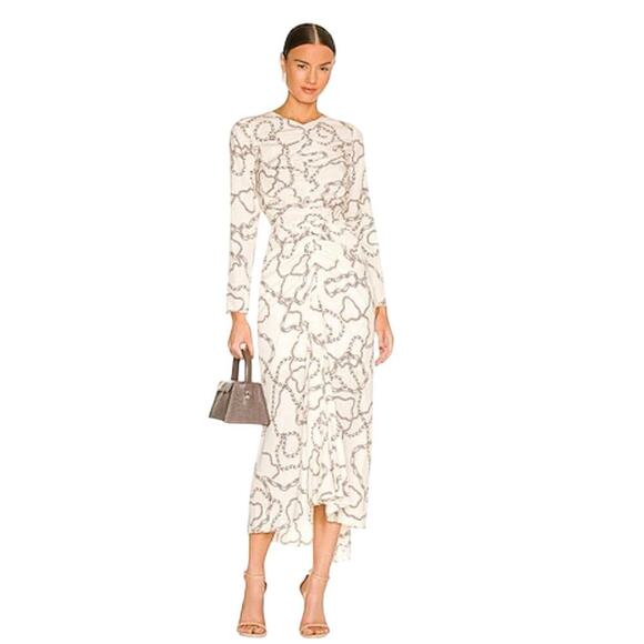 VERONICA BEARD
Kersey Ruched Silk-Blend Crepe De Chine Midi Dress Size 6 NWT - Picture 1 of 15